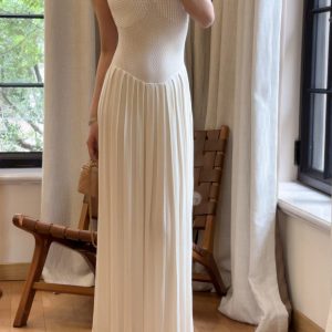 Elegant French Style Square Neck Long Dress