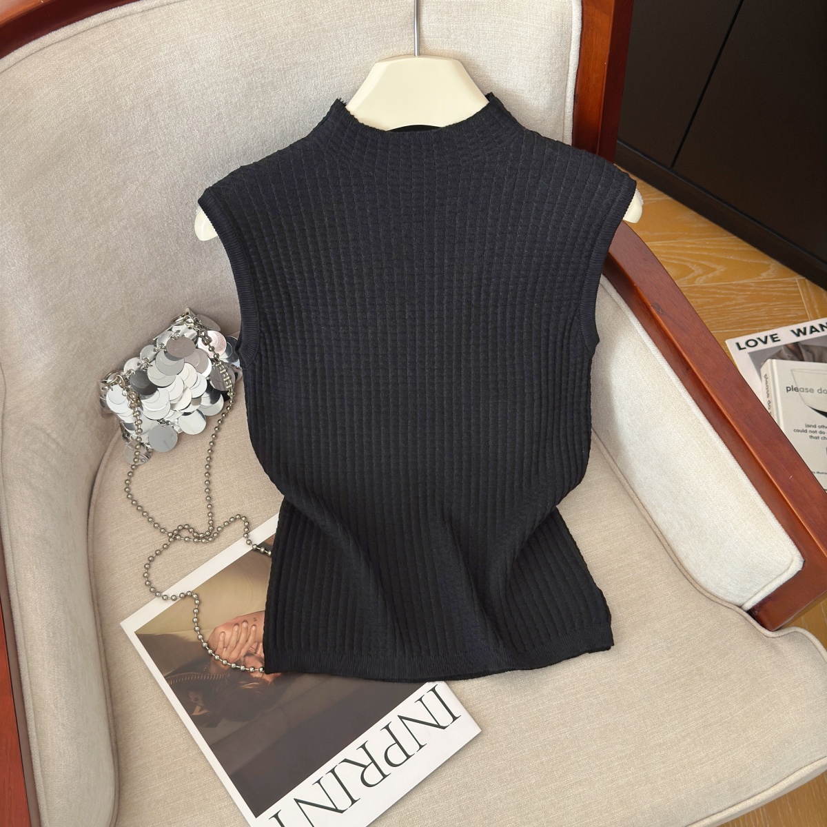 Korean Loose Fit Knit Vest for Women Autumn Sleeveless Pullover Top - Image 3