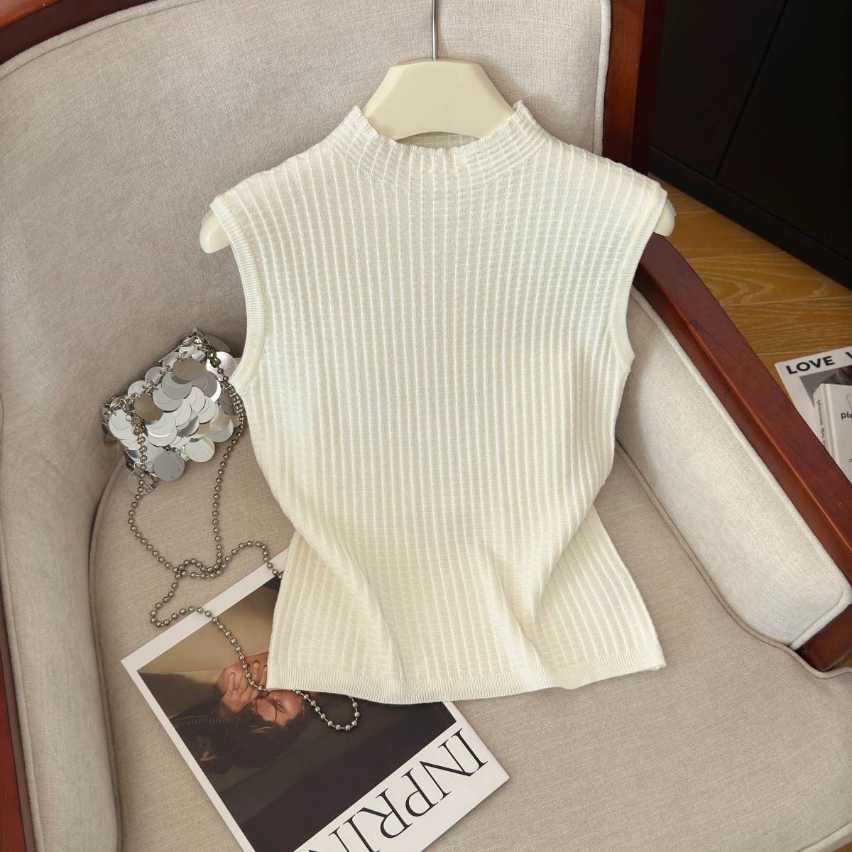 Korean Loose Fit Knit Vest for Women Autumn Sleeveless Pullover Top - Image 2
