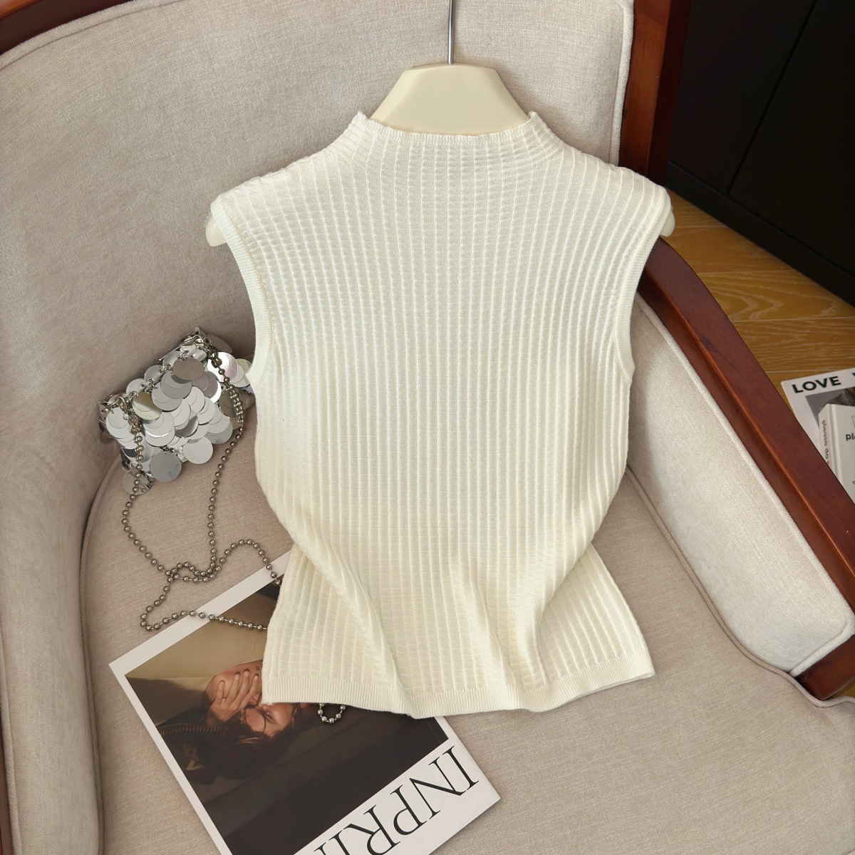 Korean Loose Fit Knit Vest for Women Autumn Sleeveless Pullover Top - Image 5